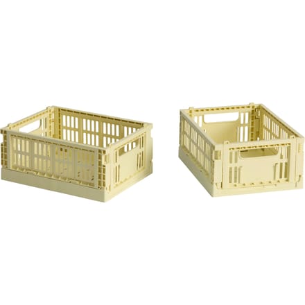 HAY Colour Crate Mini set van 2 - lichtgeel