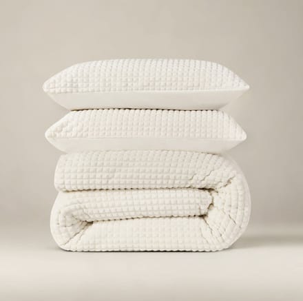 Sleeptime Check Teddy Dekbedovertrek - Eenpersoons - 140X200/220 + 1 x kussensloop 60x70 - Creme