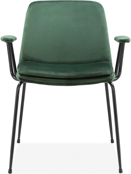 Heine-Fauteuil in Groen Velours / Zwart, 2 Pak