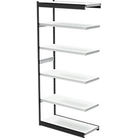 PROGRESS 2000 stalen bureaustelling, zonder achterwand, B 1000 x D 400 x H 2250 mm, zwarte frame