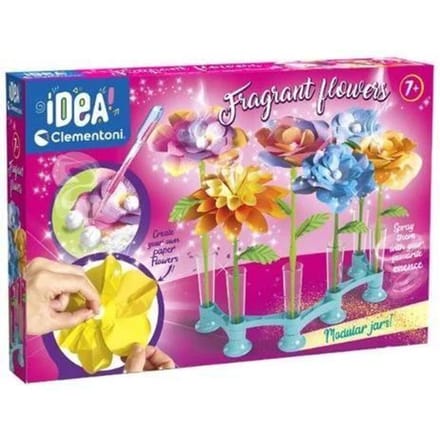 Fleurs Parfumées - Clementoni - Coffret de 8 fleurs parfumées a assembler et personnaliser - 80 accessoires - a partir de 8 ans