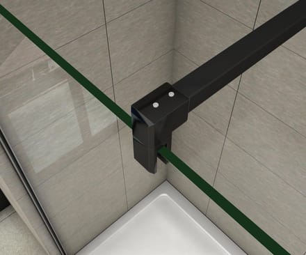 Stabilisatiestang Tulip - 90cm - Glasdikte 6-10mm - Mat Zwart