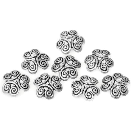 Ornament-Kralen caps "Ornament", 8 stuks