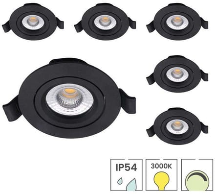 Lybardo - Lage Inbouwspots - 6-pack - 5W - Dimbaar - Waterdicht - Spotjes Inbouw