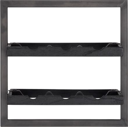 d-Bodhi - shelfmate - winemate - type b- wijnrek - voor 6 flessen - burned black wood - black smoked iron frame (btbf)