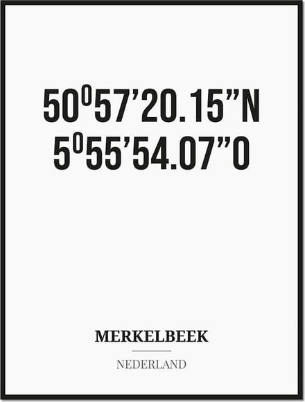 Poster/kaart MERKELBEEK met coördinaten