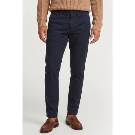 Brooks Brothers Chino Drawstring Linen Navy Size: W33 | Chinos Outlet | Heren | Blauw