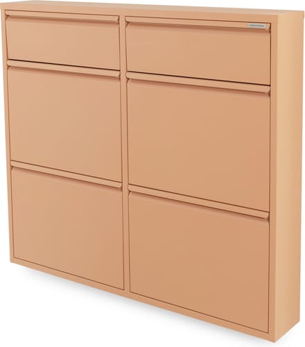 Spinder Design schoenenkast Billy 6 - Clay Terra - 8 paar schoenen - Staal