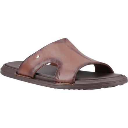 Hush Puppies Callum Slides Leer Heren Bruine Sandalen