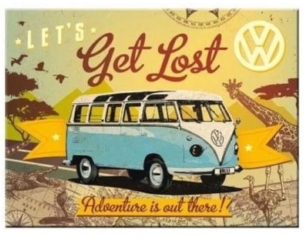 VW Bulli - Let's get Lost - Magneet - Nostalgie
