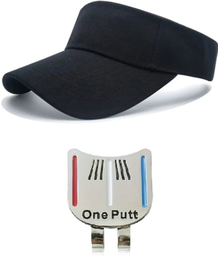 Golf Zonneklep + Putting Alignment Tool - Zwart - Zonneklep Dames - Zonneklep Heren - Golf Accessoires - Golf Spullen