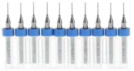 Dailygoods- PCB Boor 10 Stuks - Micro Boortjes - Tungsten Carbide - 0.7mm Snijdiameter - Schacht Diameter 3.17mm - Schokbestendig - Microboor