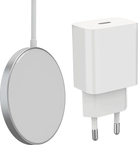 Draadloze lader geschikt voor MagSafe - oplader - draadloos - snellader - met usb C adapter 20w - 1m - wit
