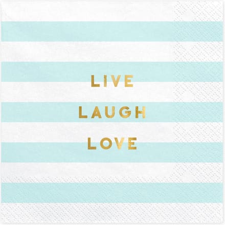 Servetten - Live Laugh Love - Feestdecoratie - Multi colour - Plastic -