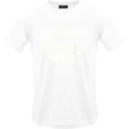 Diesel Heren Eigendom van Denim Divisie Logo T-Shirt (Wit)
