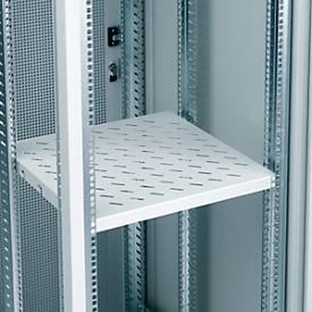 Legbord (19”), voor serverkast, vaste inbouw, 500 mm diep, ventilatiegleuf