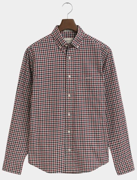 Gant Casual hemd lange mouw Rood Reg Twill Gingham Shirt 3250233/604