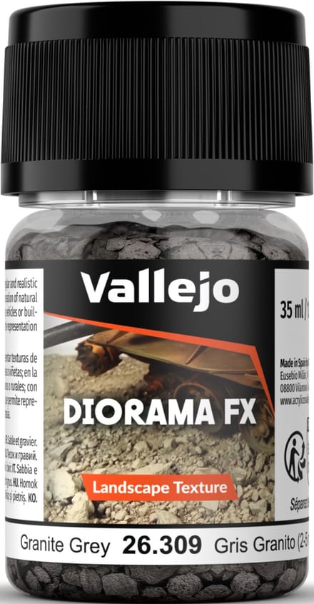 Vallejo Modelbouwdecoratie - 26309 Landscape Textures 309 - Graniet Grijs 2-5 mm - 35ml Effecten potje