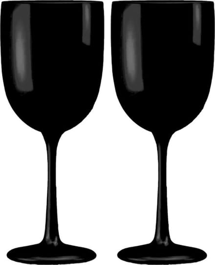 Fjesta© Plastic Wijnglazen - 48cl - Zwart - 2 Stuks
