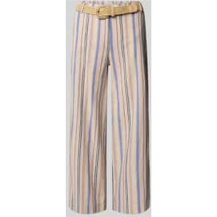 wide fit stoffen broek van linnenmix