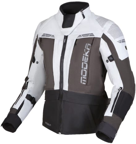 Modeka Hydron Lady Jas Lichtgrijs Donkergrijs Zwart - Jas