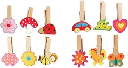 Houten speelgoed knijpers decoratief setje van 12