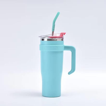 Tasse à smoothie Big MAC avec poignée en acier inoxydable, thermos, grande capacité, pour le bureau 40oz white