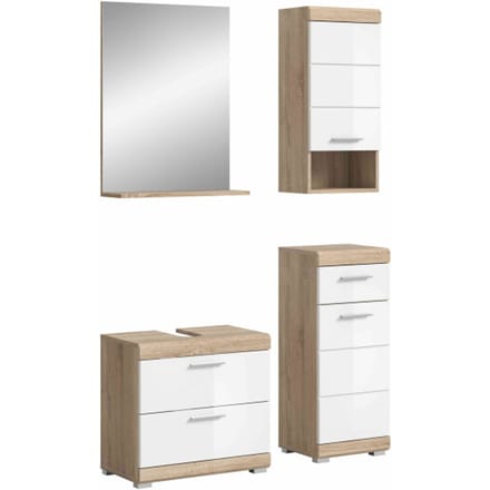 Lambada badkamercombinatie wit hoogglans MDF TZ wit NB - 37x112x191cm