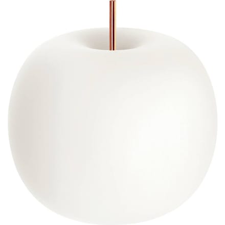 kdln tafellamp Kushi, koper/wit, Ø 33 cm, glas