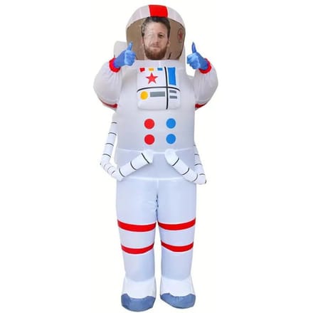Combinaison gonflable d'astronaute, adulte One size (150-190cm) blanc
