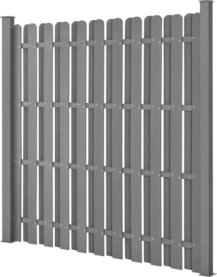 HKC Tuinscherm schutting met palen - grijs