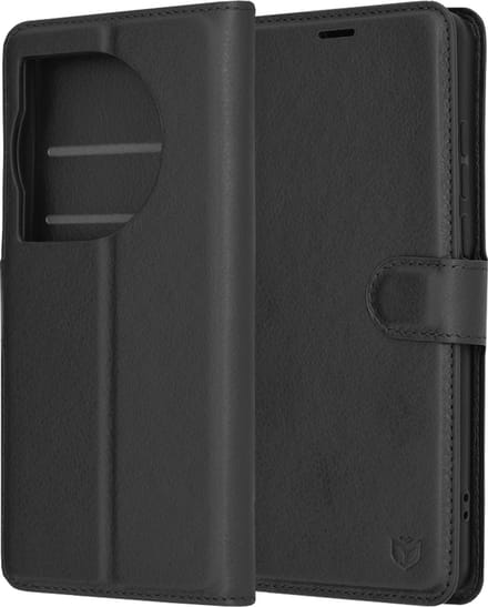 Hoesje geschikt voor OnePlus 12 - Techsuit Leather Folio Book Wallet Case - Zwart