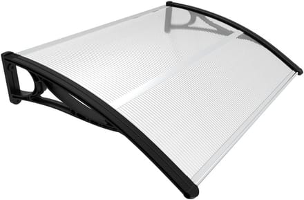 Deur Luifel - Overkapping Entree - Bescherming Buiten - Verstevigd Aluminium - 120 x 80 cm - Zwart