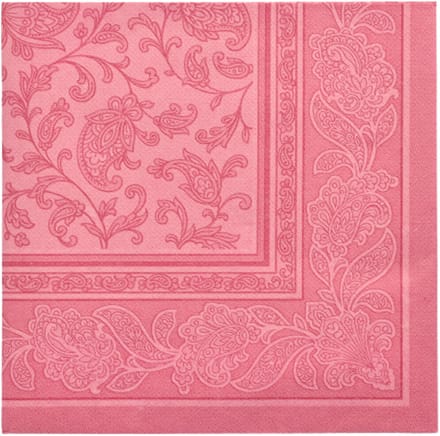 8x 20 Servetten ROYAL Collection 1/4 vouw 40 cm x 40 cm roze Ornaments