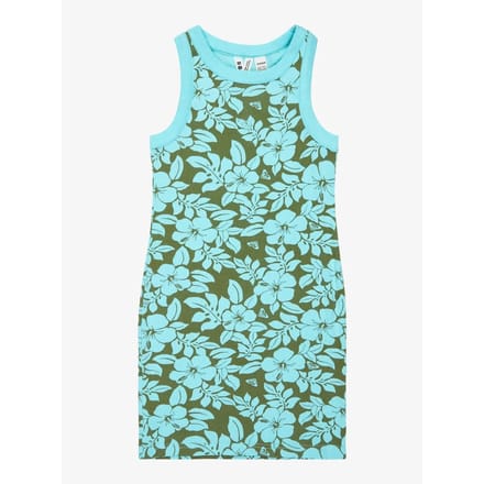 Roxy Iconic Days Printed Rg Mouwloze Jurk Groen 14 Years Meisje