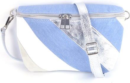 Giuliano Lederen Rainbow Metallic Heuptas Tessa - Jeansblauw