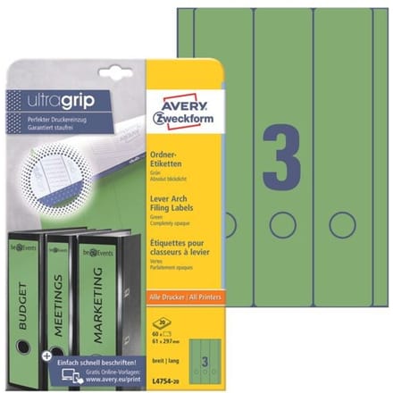 Avery ordnerrugetiketten 297 x 61 mm rood 60 stuks