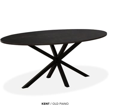 Maxfurn - Eettafel ovaal | Zeer krasvast | Kleur: Old piano | Afmeting 160x92cm