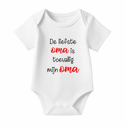 Romper De liefste Oma is toevallig mijn Oma - wit - korte mouw