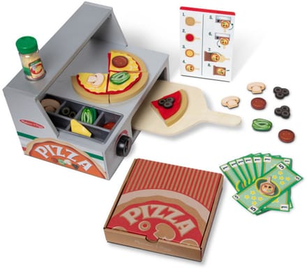 Melissa & Doug Wooden Playset Top and Bake Pizza Counter