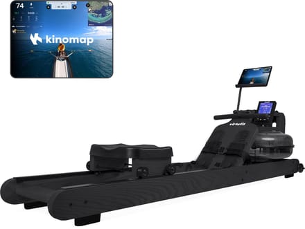 VirtuFit Elite Roeimachine met Waterweerstand - Berkenhout - Ruimtebesparend - Bluetooth - Kinomap & EXR Compatibel - Roeitrainer - Roeiapparaat
