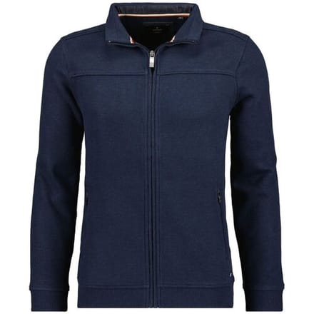 Ragman Vest Sweat Jacket Stand Up Zip Collar Donker Blauw / male