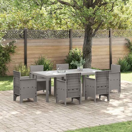 vidaXL Tuinstafel Lichtgrijs 200 x 100 x 73 cm poly rattan