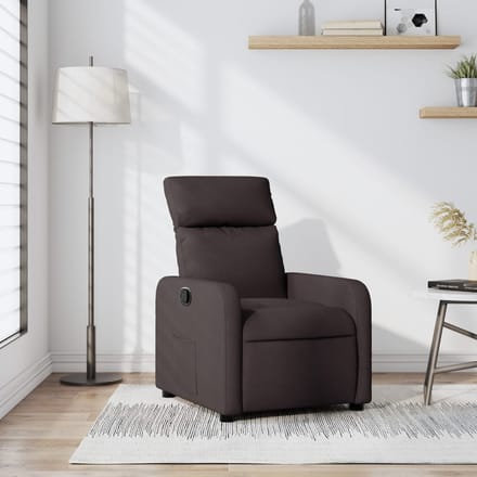 vidaXL - Fauteuil - verstelbaar - stof - donkerbruin