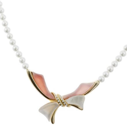 Behave - Parelketting met schelp hanger - Wit roze - Mode ketting 45 cm