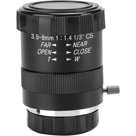 3.58mm 720P Aluminiumlegering CS Mount F1.4 CCTV Camera Handmatige Diafragma Lens black