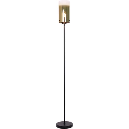 Freelight Ventotto vloerlamp, zwart/goud, hoogte 165 cm, metaal/glas