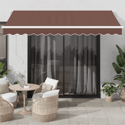 vidaXL - Luifel - handmatig - uittrekbaar - 350x250 - cm - bruin