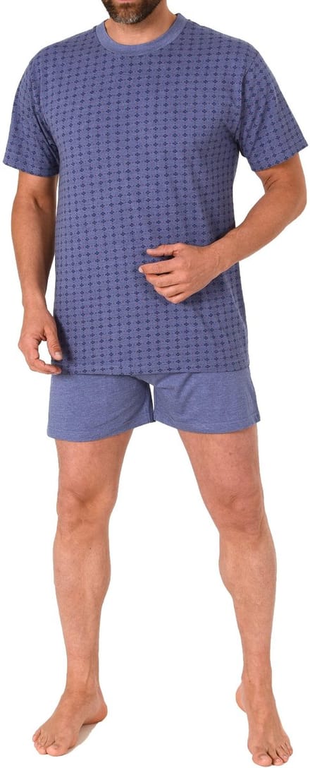 Elegante herenpyjama met korte mouwen in edele minimal look - 122 105 10 872