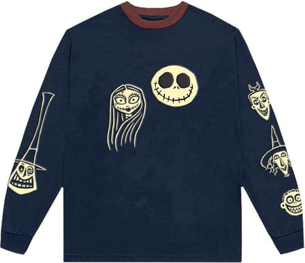 Disney The Nightmare Before Christmas - Faces AOP Longsleeve shirt - M - Blauw